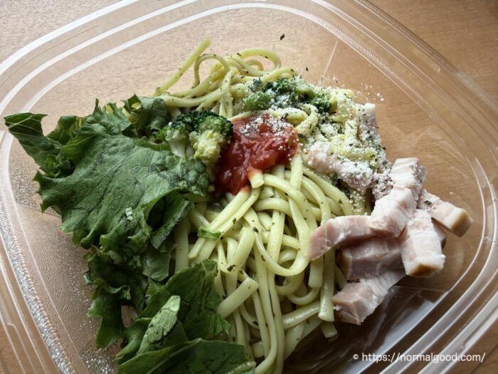 冷製生パスタベーコンバジルクリーム2