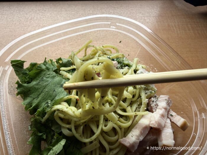 冷製生パスタベーコンバジルクリーム3